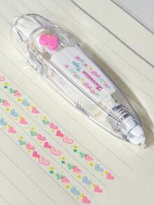 1 pièce Ruban adhésif décoratif à imprimé fraise, fournitures de bureau et scolaires créatives, ruban washi décoratif pour agenda - Rouge - Voir 8