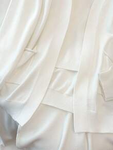 Regalyn 3pcs Plus Size Women Casual Elegant French Style Knit Cardigan, Top And Pants Set