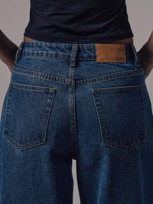 MUSERA Mid Waist Wide Leg Mid Blue Wash Silver Button Detail Denim Jeans Mid Rise Casual Fall Autumn Winter Night Out Back To School Office Work Date Night Core Denim  Chic