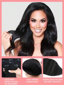 SMART&MATCH Clip In Hair Extensions Real Human Hair, Remy Human Hair Extensions Clip Ins For Women, Natural Human Hair, 14-20 Inch 2 Packs (4pcs+7pcs) - S1 - View 4