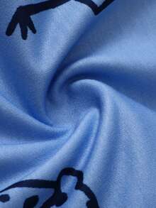 Playful Pals 男童秋季动物印花长袖运动衫和裤子套装 - 藍色 - 查看 4