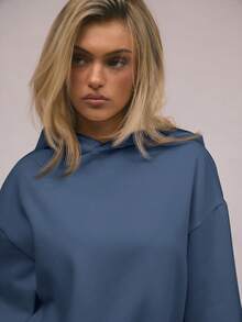 MUSERA Bluza polarowa z kapturem oversize, na ukończenie szkoły, dla nauczycieli, damska, na powrót do szkoły, jesień, zima - Turkusowy - Zobacz 5