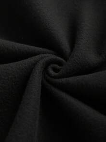 Flirla Áo sweatshirt dài tay dáng rộng vai rớt in chữ và quả anh đào dành cho nữ, chất liệu vải mùa thu. - màu đen - Xem 4