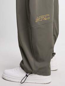 Pantalones holgados con cintura elástica y bolsillos, otoño - Verde militar - Ver 5