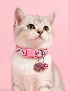 PETSIN 1条宠物骨头图案项圈；猫项圈；狗项圈；可调节颈围宠物吊坠项圈；宠物配件；宠物用品 - 彩色 - 查看 3