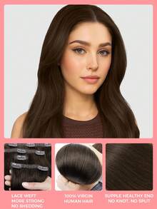 SMART&MATCH Clip In Hair Extensions Real Human Hair, Remy Human Hair Extensions Clip Ins For Women, Natural Human Hair, 14-20 Inch 2 Packs (4pcs+7pcs) - S2 - View 4