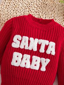 SHEIN Luźne, wygodne, luźne, z długim rękawem, noworodkowe swetry, jesienno-zimowe ubrania dla dziewczynek