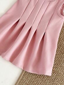 SHEIN Conjunto de Vestido de Manga Longa Estilo Princesa Moda Outono/Inverno para Menina, Tecido Macio, Adequado para Escola, Atividades Internas ou Externas - Multicolorido - Visão 3
