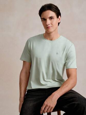 Manfinity CityGents 男士纯色圆领修身短袖T恤，夏季时尚