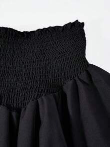 SHEIN Teens' Ruffle Hem Layered Peplum Skirt - Black - View 4