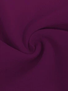 Elenzga 时尚休闲法式复古优雅珍珠纽扣蝴蝶结斗篷大衣 - 紫色 - 查看 8