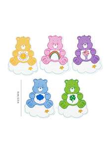SHEIN X Care Bears 50 Pcs Cute Cartoon Character Pattern Lollipop Decoration Card, Birthday Party Family Holiday Party Decoration Supplies, Birthday Gifts Candy Decoration Supplies, Party Gifts - 彩色 - 查看 3
