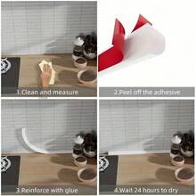 1pc Bathroom Threshold - Waterproof Barrier For Shower Corners Or Kitchen Sinks - Vinyl Material - Multicolor - View 5