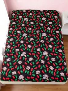 Betty Boop x SHEIN 1 pieza Colchón con estampado de cerezas, disponible en varios tamaños, adecuado para cama individual/cama doble/cama queen/cama king, cómodo y suave, transpirable y cálido, se puede lavar a máquina