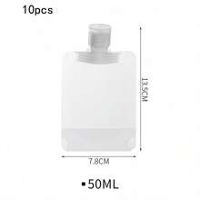 10 PCS Travel Refill Flat Pouch Shampoo Liquid Lotion Dispenser Bag Cosmetic Refill Flat Pouch Travel Bottle Set 30ml/50ml/100ml Travel Organizer For Skin Care Products, Suitable For Home, Vacation, Holiday, Bohemian Styl - Multicolor - View 14