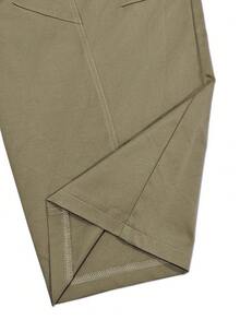 INAWLY Loose Patchwork Curved Hem Women Pants - Khaki - View 6