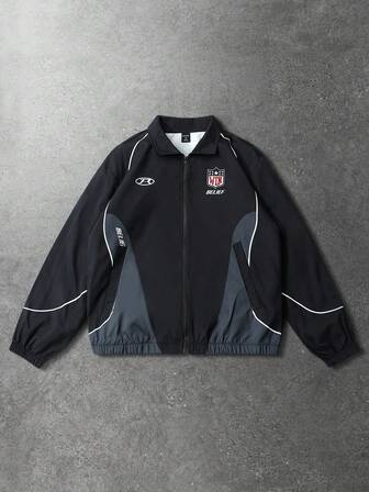 Street Life Giacca stile motociclista unisex, stile americano con stampa grafica, adatta per autunno/inverno