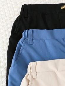 SHEIN Explorewe 3 件装年轻男孩休闲简约西装裤，适合日常休闲和户外场合 - 彩色 - 查看 5