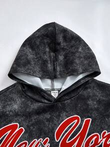SHEIN Bộ đồ hai mảnh dáng rộng có mũ trùm đầu tay dài dành cho bé trai mùa thu Sản phẩm mới Thường ngày Đơn giản Phong cách ngầu Graffiti Họa tiết ngôi sao vẽ tay Chữ cái tiếng Anh Phong cách thể thao Phong cách đường phố Y2K Bộ đồ hai mảnh phù hợp cho mùa thu và mùa đông - Nhiều màu - Xem 3