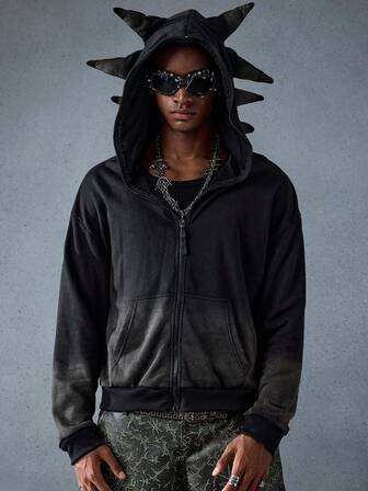 Street Life Felpa con cappuccio lavata e consumata da uomo