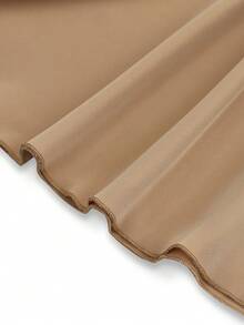 SHEIN Franclia Fashionable And Elegant Khaki Autumn Women's Dress With A Fitted Waist, A-Line Neck, And Long Sleeves; Party Dress; Elegant Dress; Thanksgiving Outfit; New Year's Dress; Chic And Elegant Thanksgiving Outfit; New Year's Clothing; Elegant Party Dress For Women.