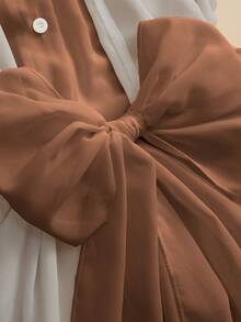 GlowEve 2pcs Dopamine Fashionable Rejuvenating Polo Collar Shirt And Pants Set - Coffee Brown - View 6