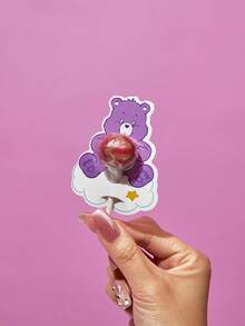 SHEIN X Care Bears 50 Pcs Cute Cartoon Character Pattern Lollipop Decoration Card, Birthday Party Family Holiday Party Decoration Supplies, Birthday Gifts Candy Decoration Supplies, Party Gifts - 彩色 - 查看 4