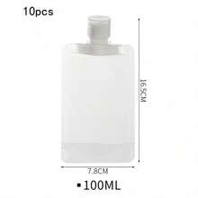 10 PCS Travel Refill Flat Pouch Shampoo Liquid Lotion Dispenser Bag Cosmetic Refill Flat Pouch Travel Bottle Set 30ml/50ml/100ml Travel Organizer For Skin Care Products, Suitable For Home, Vacation, Holiday, Bohemian Styl - Multicolor - View 15