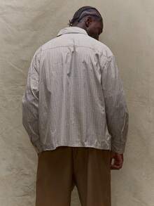 Long Sleeve Oversized Checked Button Through Shirt "Musero" Branded Embroidery Fall SUMMER SPRING - Multicolor - View 4