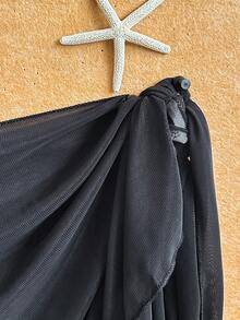 SHEIN Swim Summer Beach Women's Sheer Chiffon Beach Cover Up For Swimwear - Multicolor - View 3