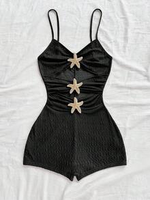 Soleia Women's Sleeveless Jumpsuit, Suitable For Party, Home Wear - Black - View 5