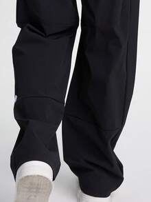 Pantalones anchos y sueltos con cintura elástica y bolsillos para hombre, otoño - Negro - Ver 6