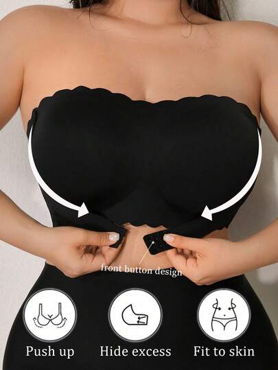 SHEIN 1 peça top tomara que caia plus size feminino sexy com franzimento e elevação