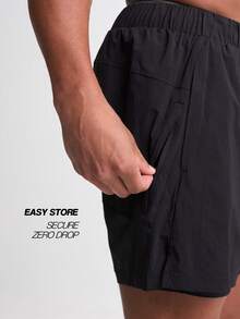 Quần short thể thao in chữ đa năng thường ngày ARC dành cho nam - màu đen - Xem 3