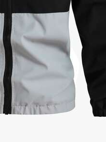 Boys' Casual Letter Graphic Print Jacket - Black - View 5