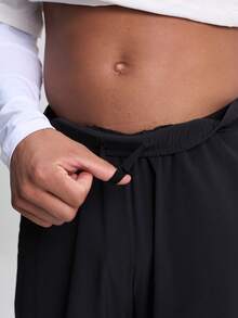 Pantalones anchos y sueltos con cintura elástica y bolsillos para hombre, otoño - Negro - Ver 3