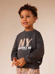 SUMWON Felpa con cappuccio limitata NY Brooklyn per ragazzi, con taschino centrale con cordoncino, felpa casual da indossare in inverno e autunno, streetwear - Multicolore - Visualizzare 3