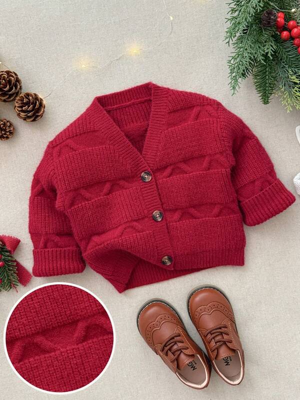 Blossori Baby Girls' French Elegant Floral Knit Cardigan