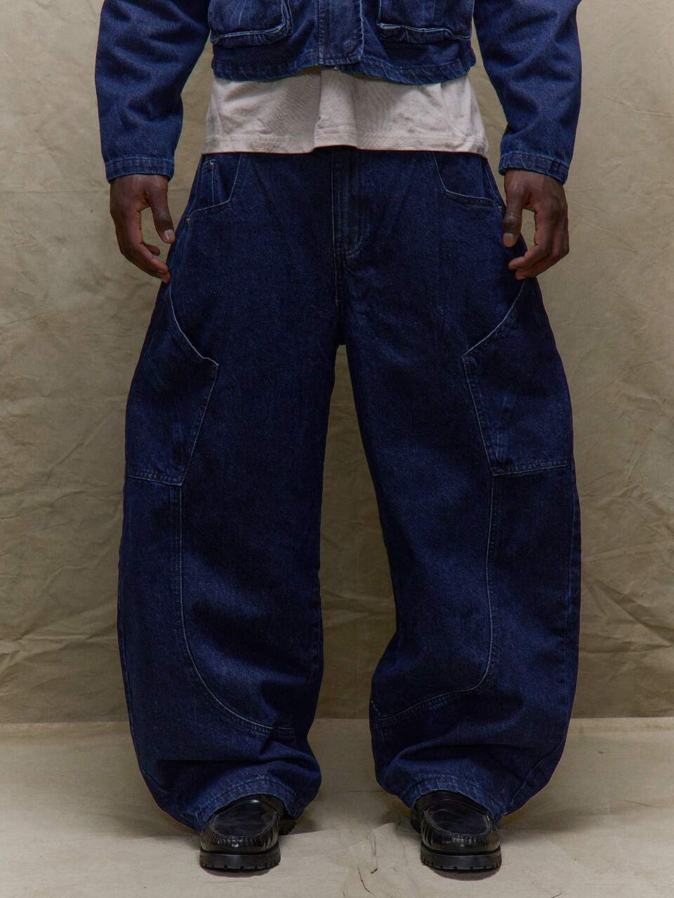 Baggy Denim Jeans Seam Line Detailing Pants Only Fall SPRING SUMMER