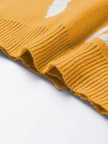 Manfinity Hypemode Men's Casual Letter Graphic Button-Up Long Sleeve Cardigan - Yellow - View 6