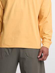 Camiseta de manga larga de unicolor casual para hombre - Amarillo - Ver 5
