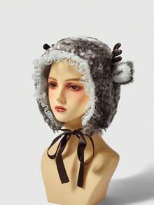 ROMWE Anime Women Pilot Hat - Grey - View 3