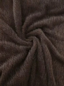 GlowEve Rochie elegantă pentru femei, cu mânecă lungă, linie A, cu cataramă metalică, guler din blană artificială, toamnă/iarnă - Cafea - Vizualizare 7