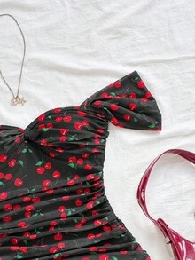 SHEIN WYWH Đầm ôm body hở vai lưới dệt kim đi nghỉ dành cho nữ - Nhiều màu - Xem 5