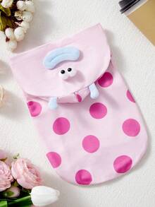 PETSIN 1 Stück rosa gepunkteter 3D Augen- und Ohren Monster förmiger süßer Cartoon Kapuzenpullover für Katzen und Hunde