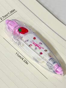 1 pièce Ruban adhésif décoratif à imprimé fraise, fournitures de bureau et scolaires créatives, ruban washi décoratif pour agenda - Rouge - Voir 6