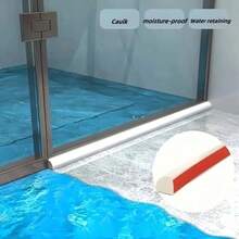 1pc Bathroom Threshold - Waterproof Barrier For Shower Corners Or Kitchen Sinks - Vinyl Material - Multicolor - View 9