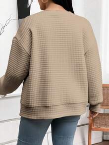 SHEIN LUNE Áo nỉ dáng rộng in họa tiết hoa cổ điển, cỡ lớn, phù hợp cho mùa thu/đông - Nhiều màu - Xem 2