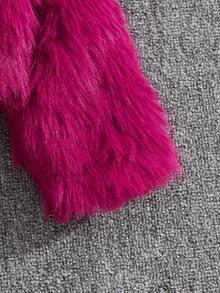 Elladie kids Girls Fashionable Faux Fur Trim Vest Jacket, Elegant Casual Outerwear For Autumn/Winter