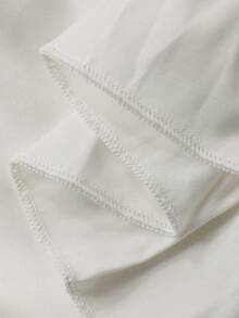 DAZY Polka Dot Pattern Satin Ruffle Trim Women Pajama Set, Winter Clothes - White - View 7